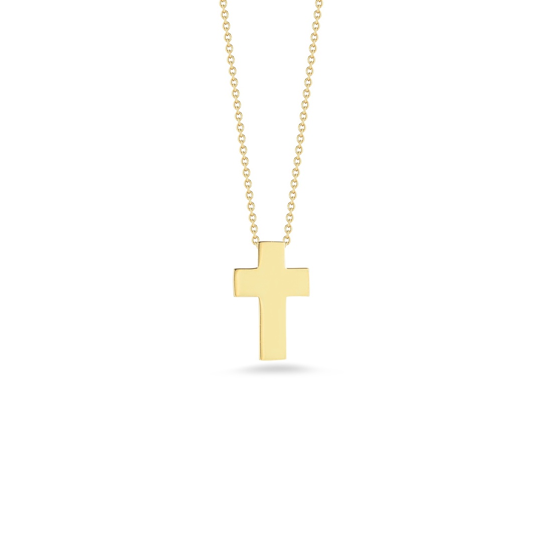 18K Yellow Gold Cross Pendant Necklace