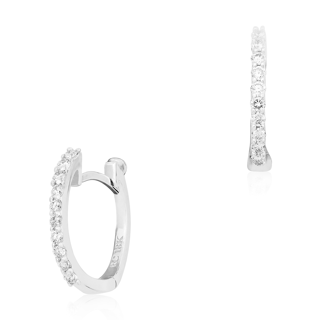 Roberto Coin 18k White Gold Baby Hoop Earrings