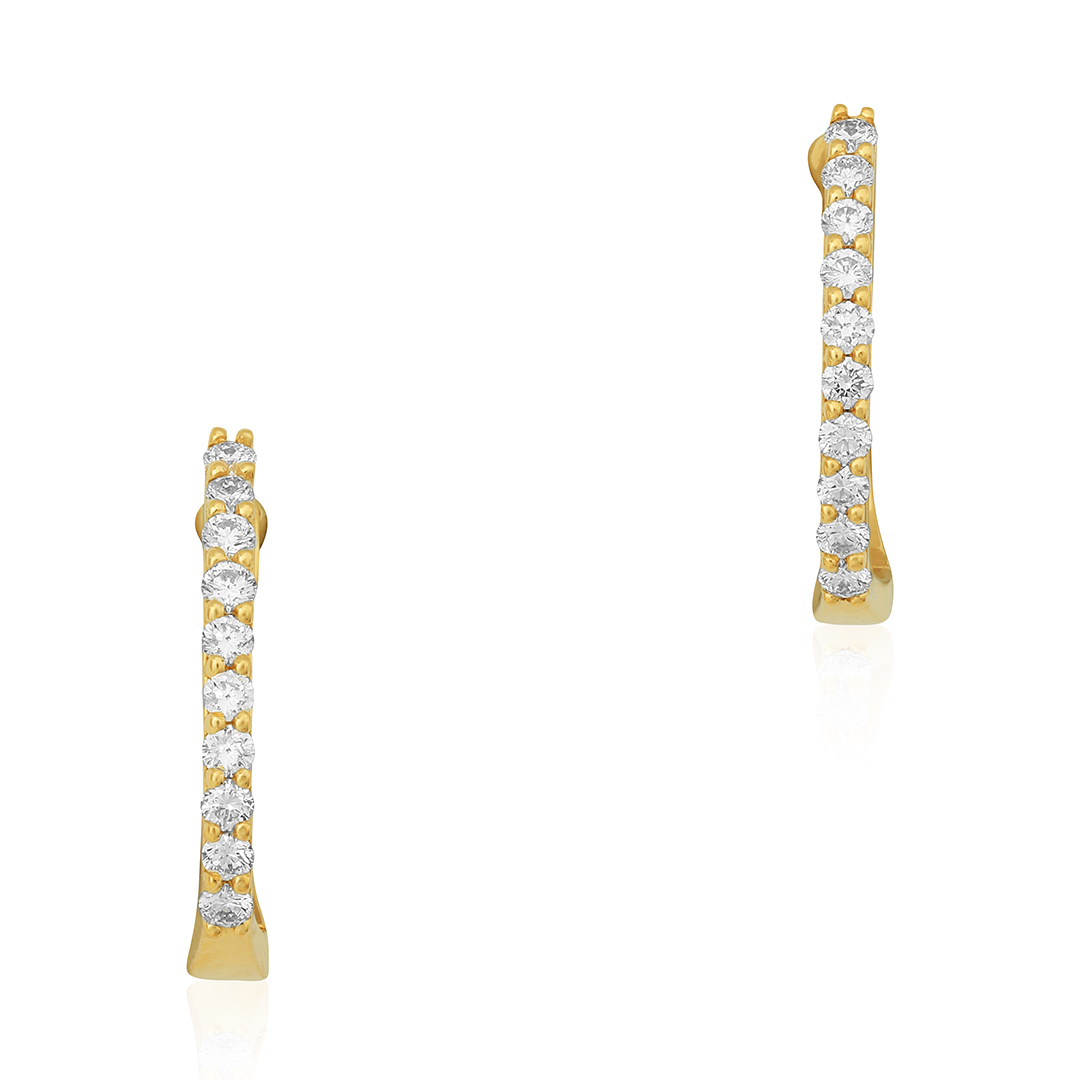 Roberto Coin 18K Yellow Gold and Diamond Huggie Hoop Earrings