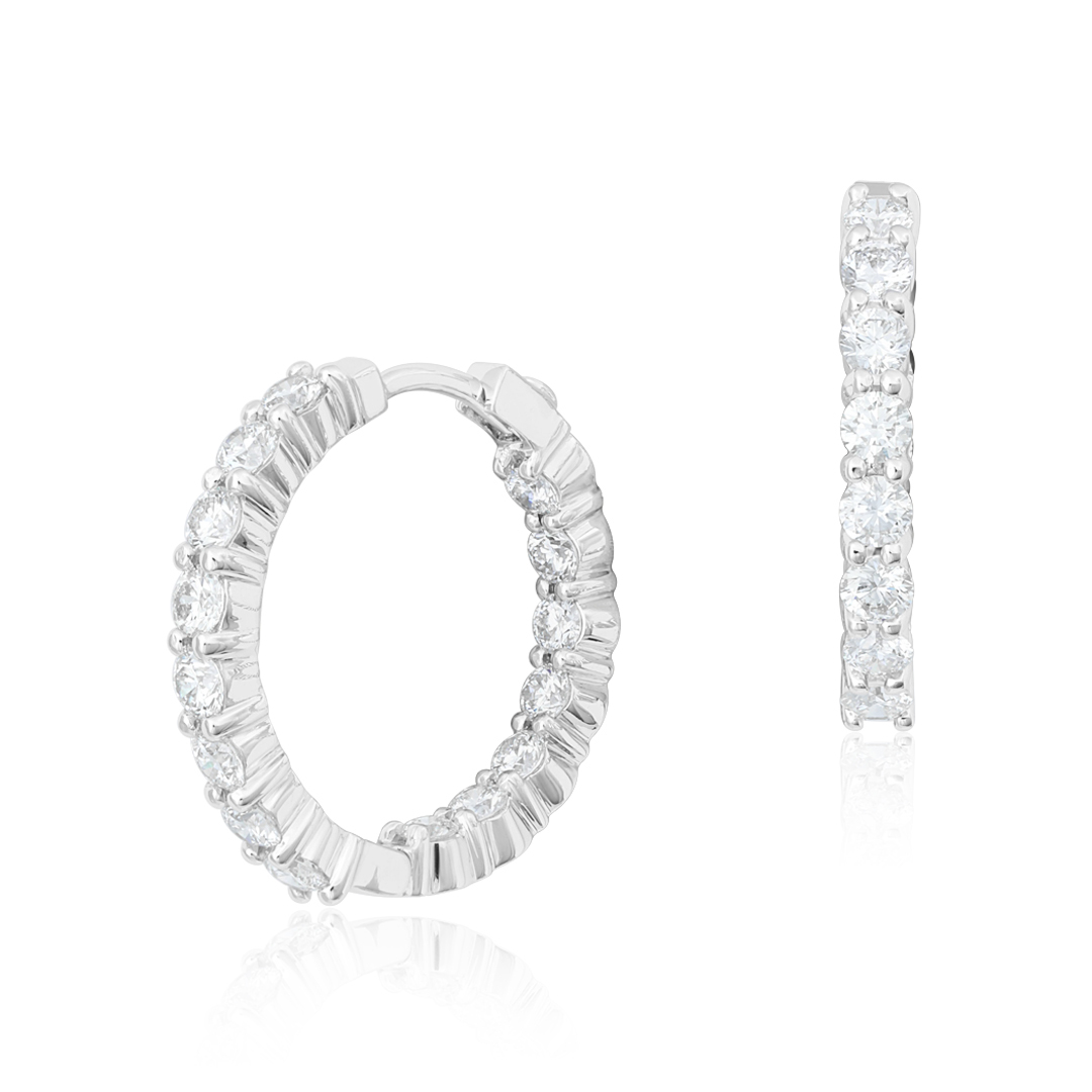 18K White Gold Hoop Earrings