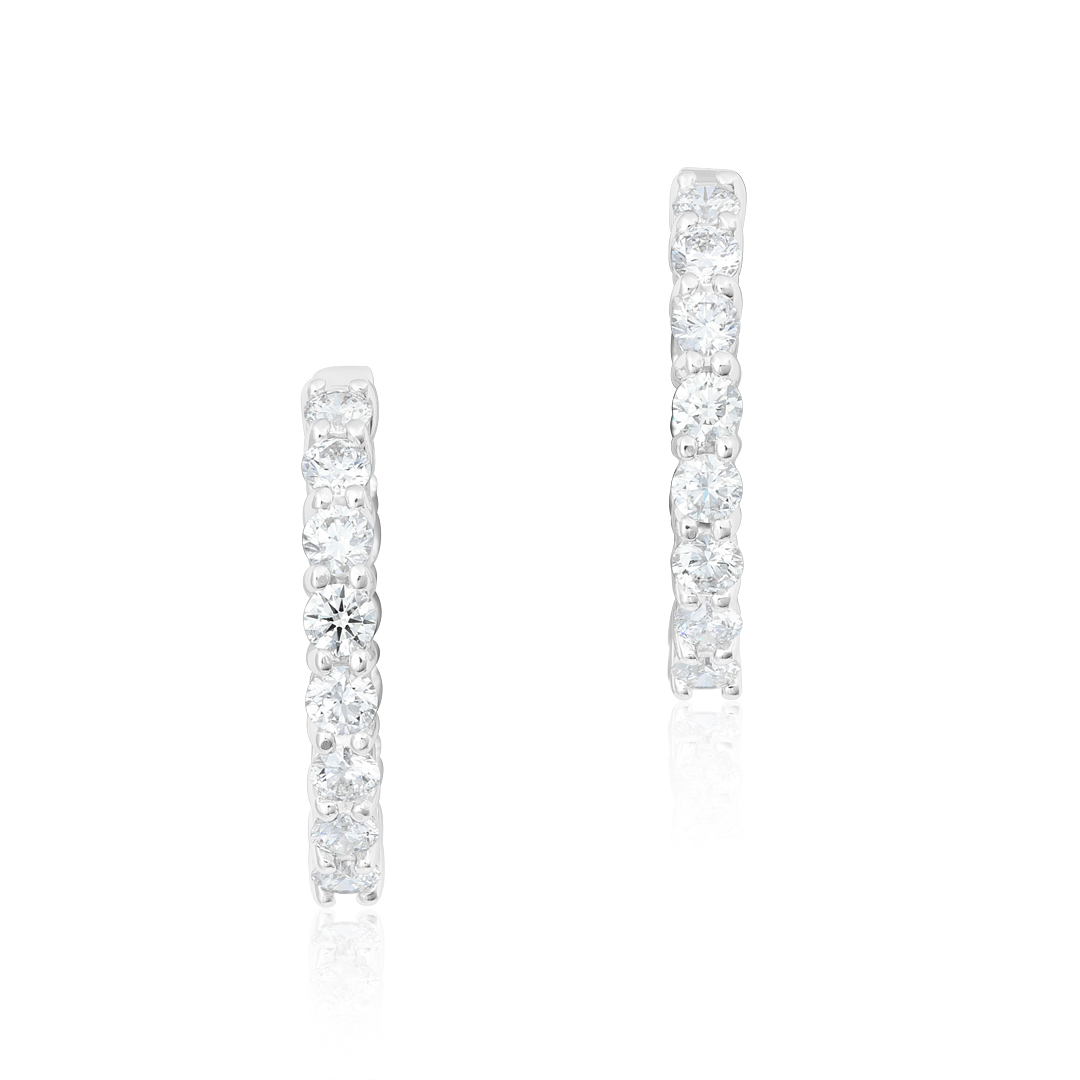 18K White Gold Hoop Earrings