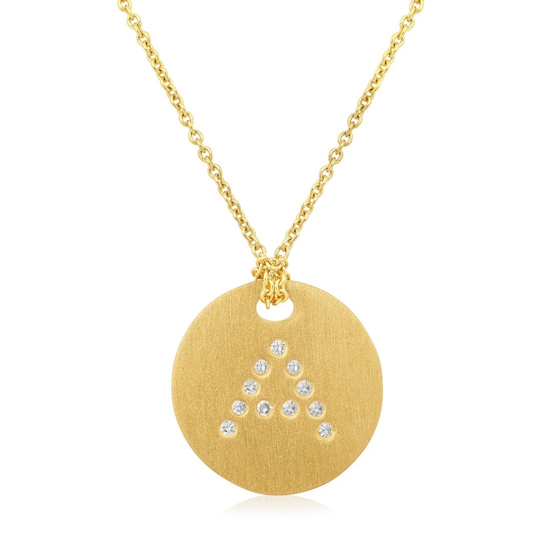 18K Yellow Gold Tiny Treasures Diamond \A\ Initial Pendant Necklace