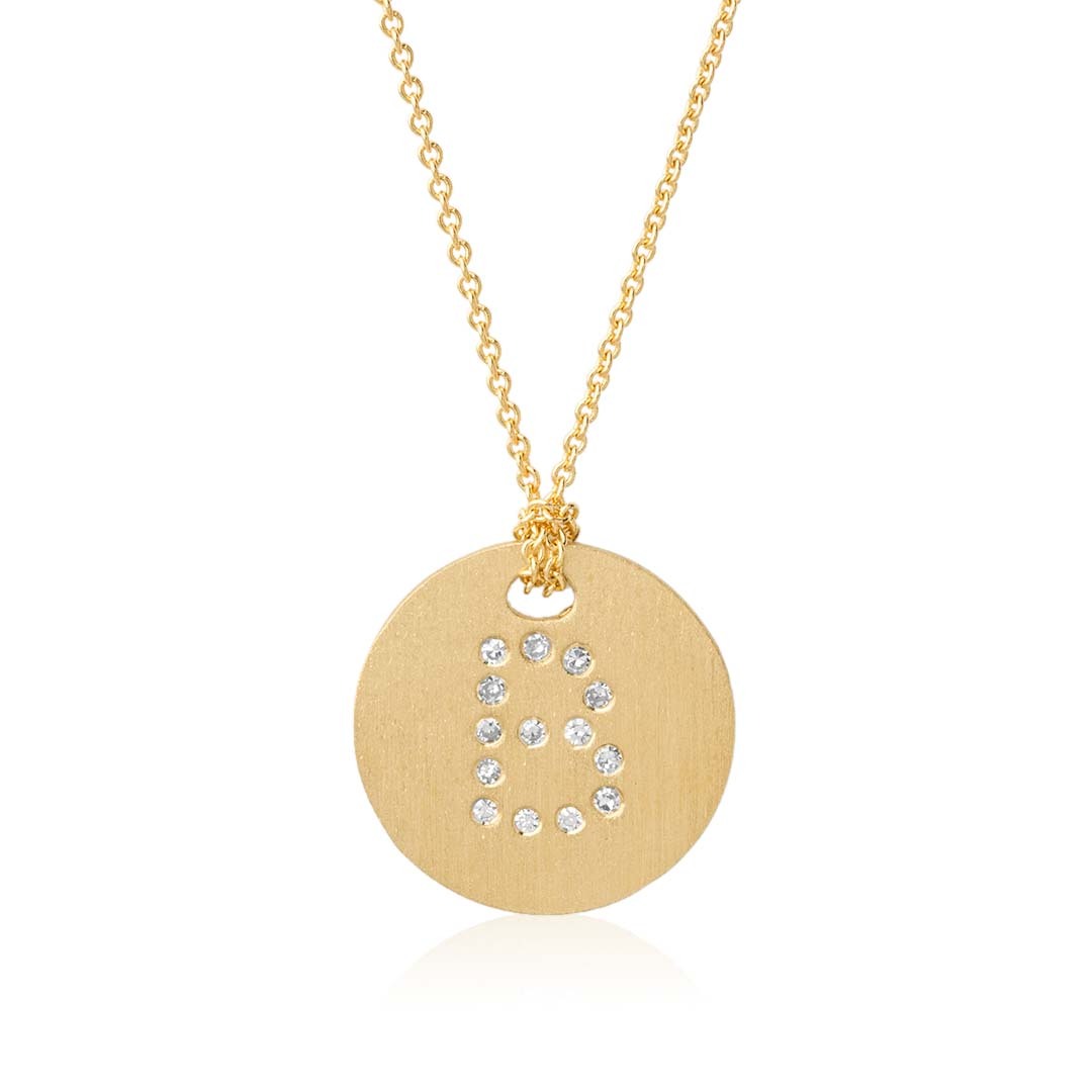 Roberto Coin 18K Yellow Gold Tiny Treasures Diamond B Pendant