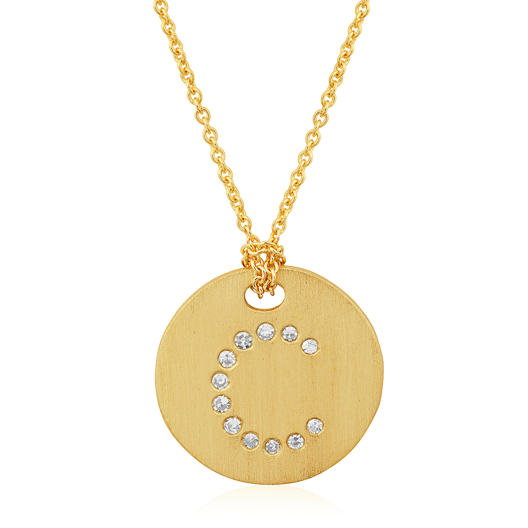 18K Yellow Gold Tiny Treasures Diamond \C\ Initial Pendant Necklace