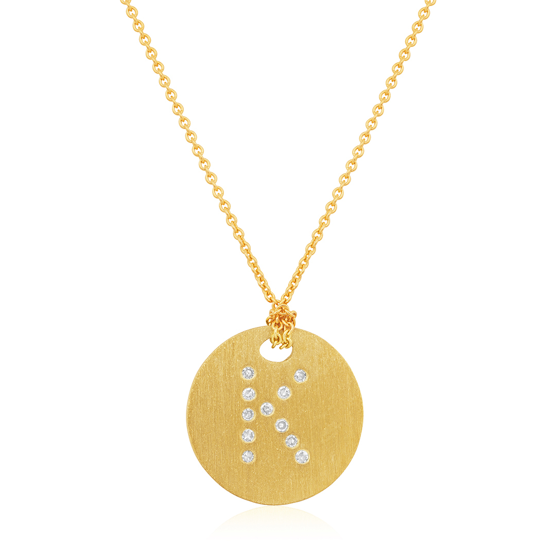 18K Yellow Gold Tiny Treasures Diamond K Initial Pendant Necklace