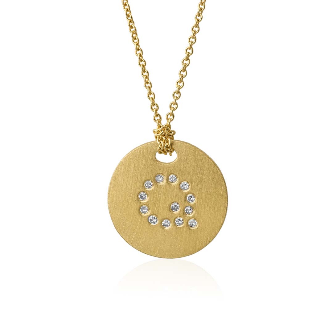 18K Yellow Gold Tiny Treasures Diamond \Q\ Initial Pendant Necklace