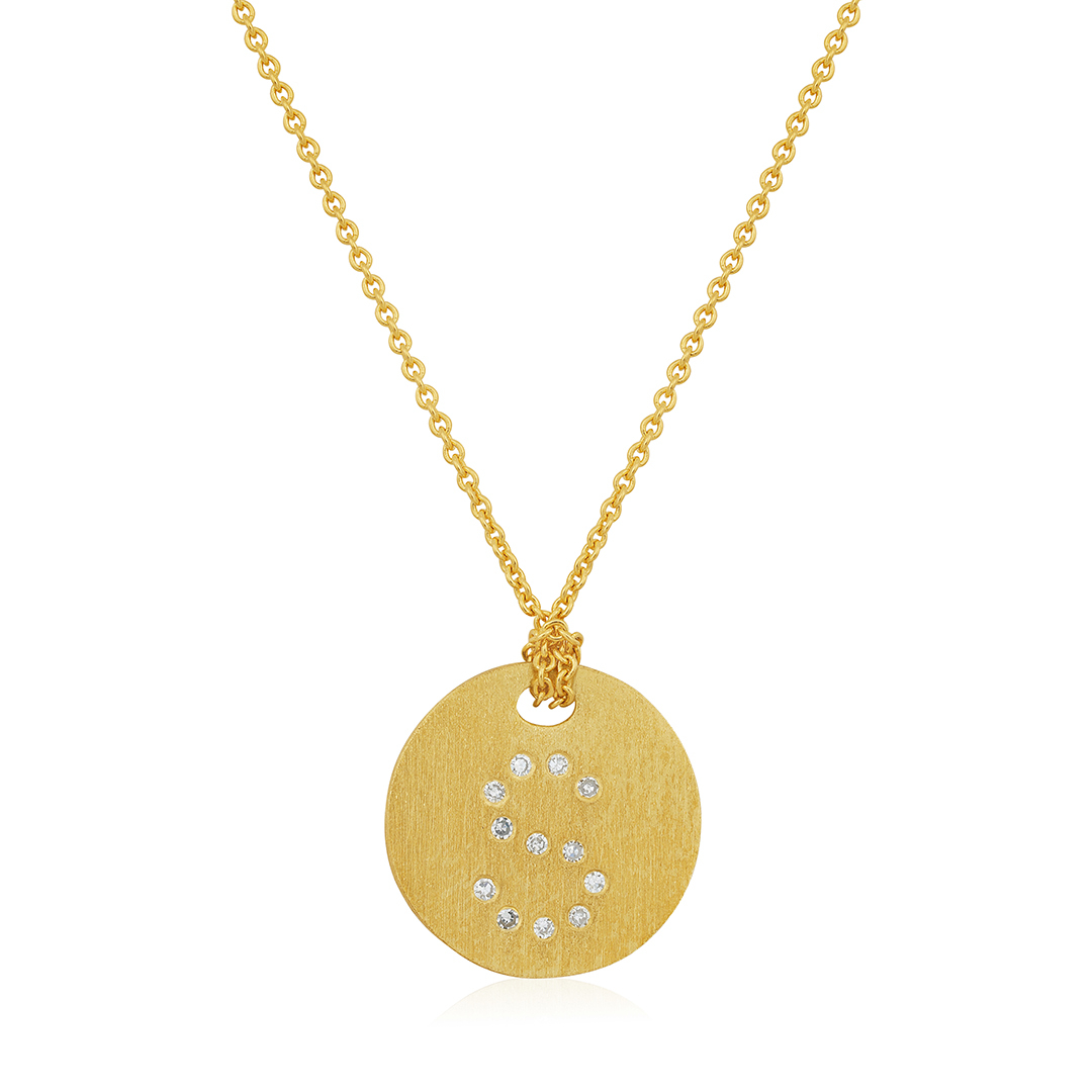 18K Yellow Gold Tiny Treasures Diamond \S\ Initial Pendant Necklace