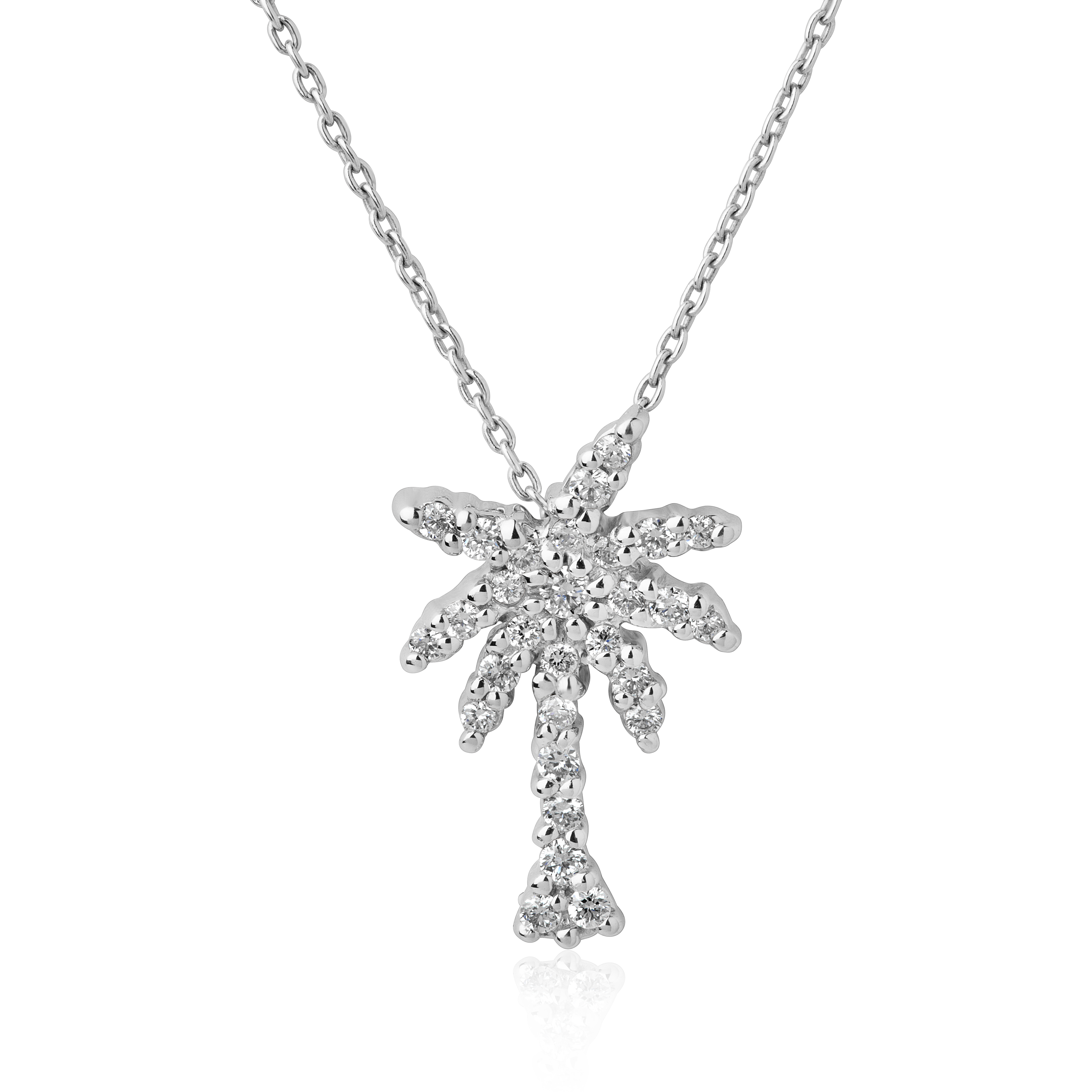 Roberto coin 18K White Gold Tiny Treasures Diamond Palm Tree Pendant