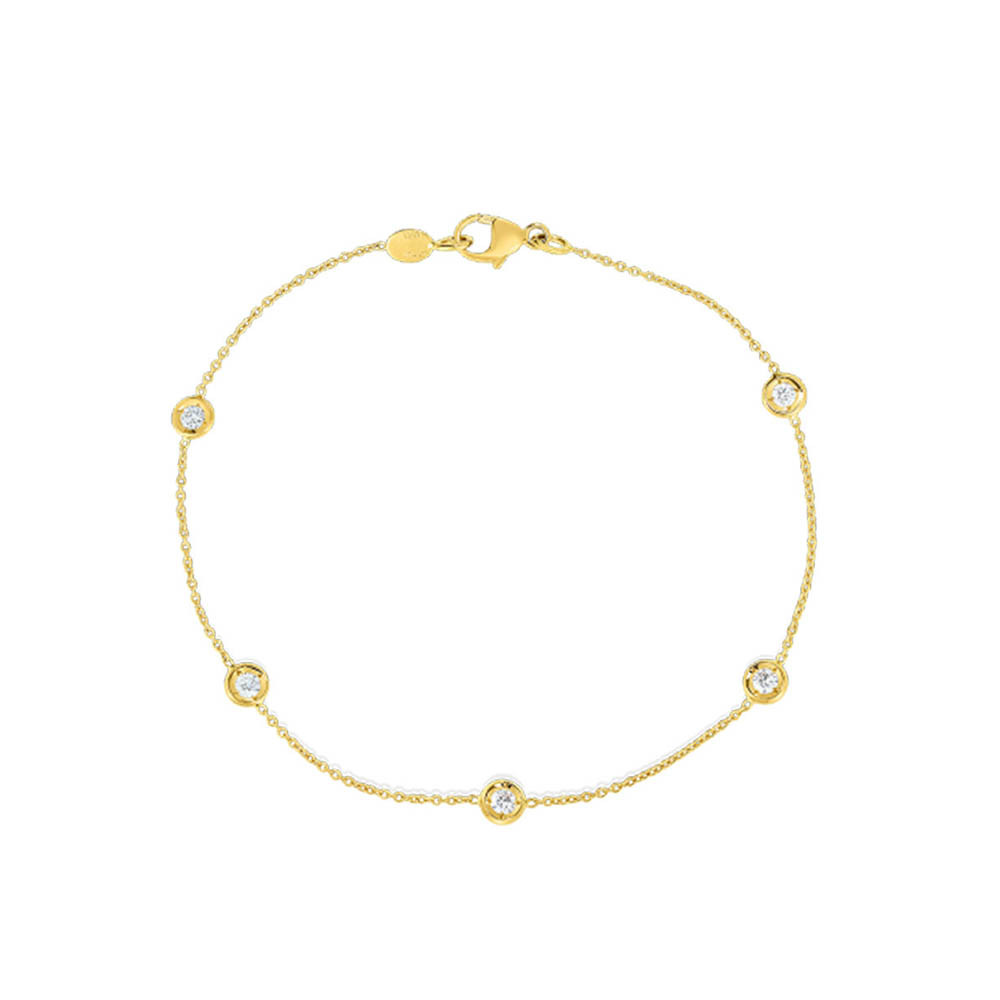 18K Yellow Gold Coin Classics Collection Diamond Station Bracelet