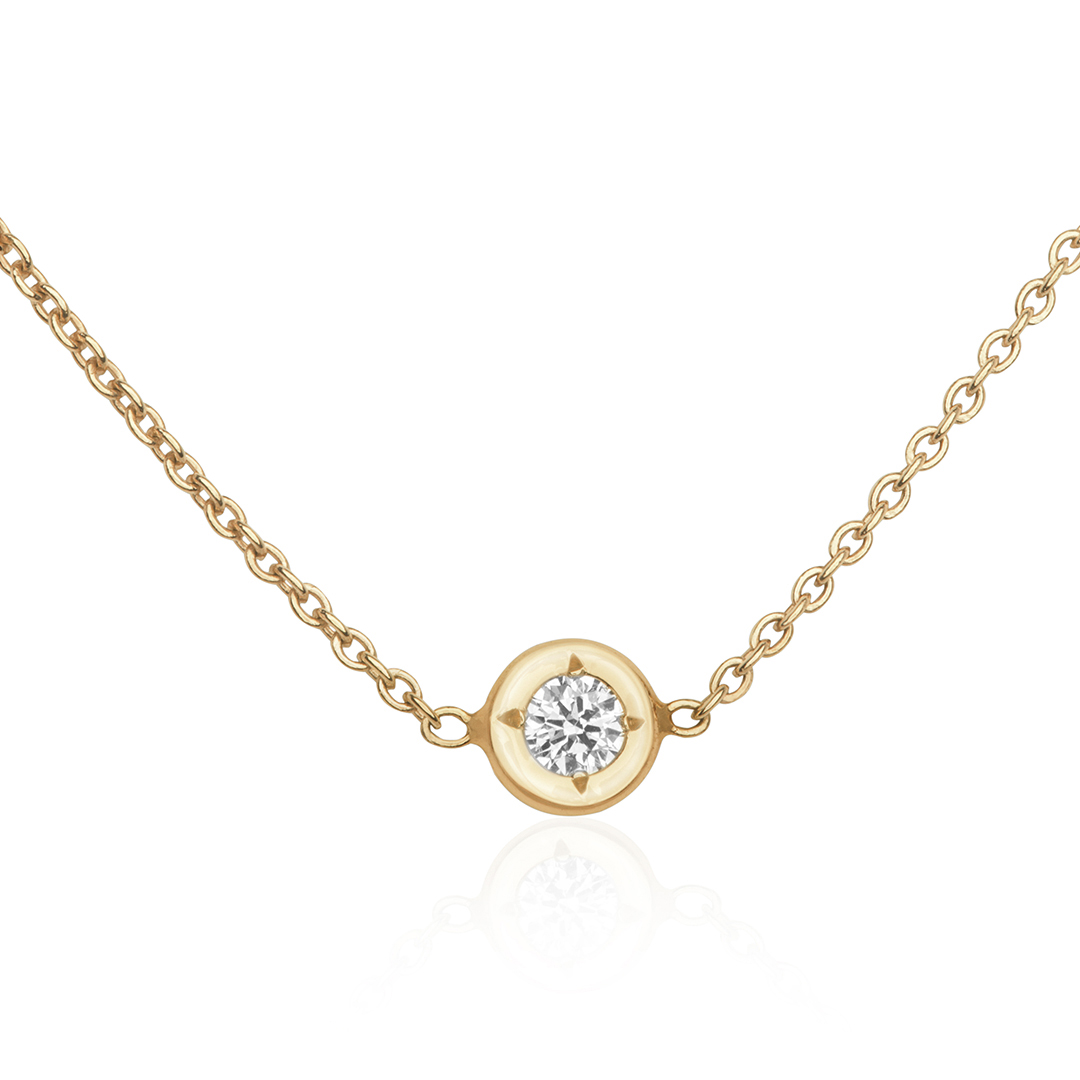 Roberto Coin 18K Rose Gold Necklace With Three Round Diamond Stations