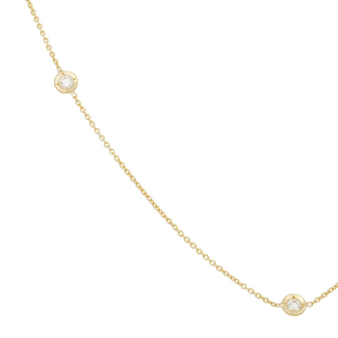 18K Yellow Gold Diamond Necklace