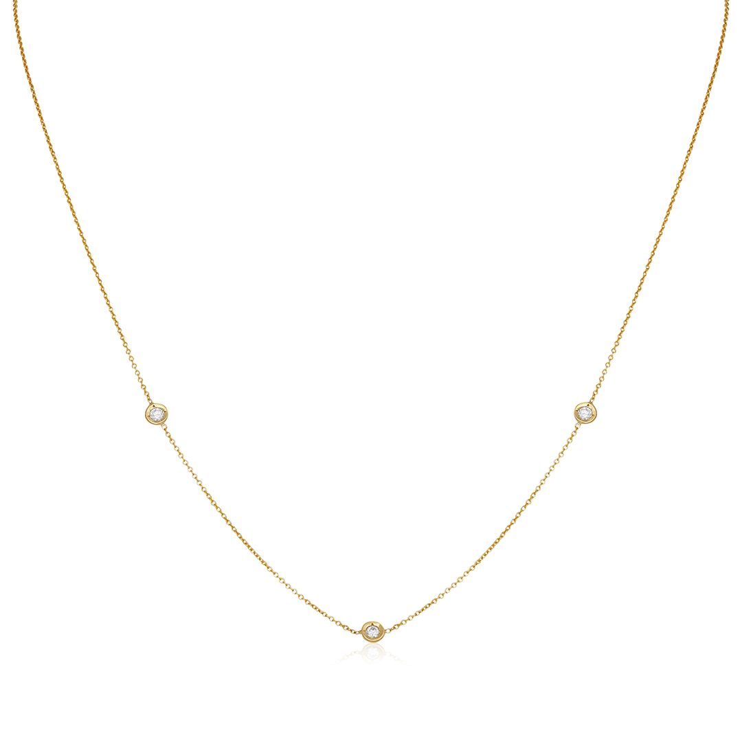 18K Yellow Gold Diamond Necklace