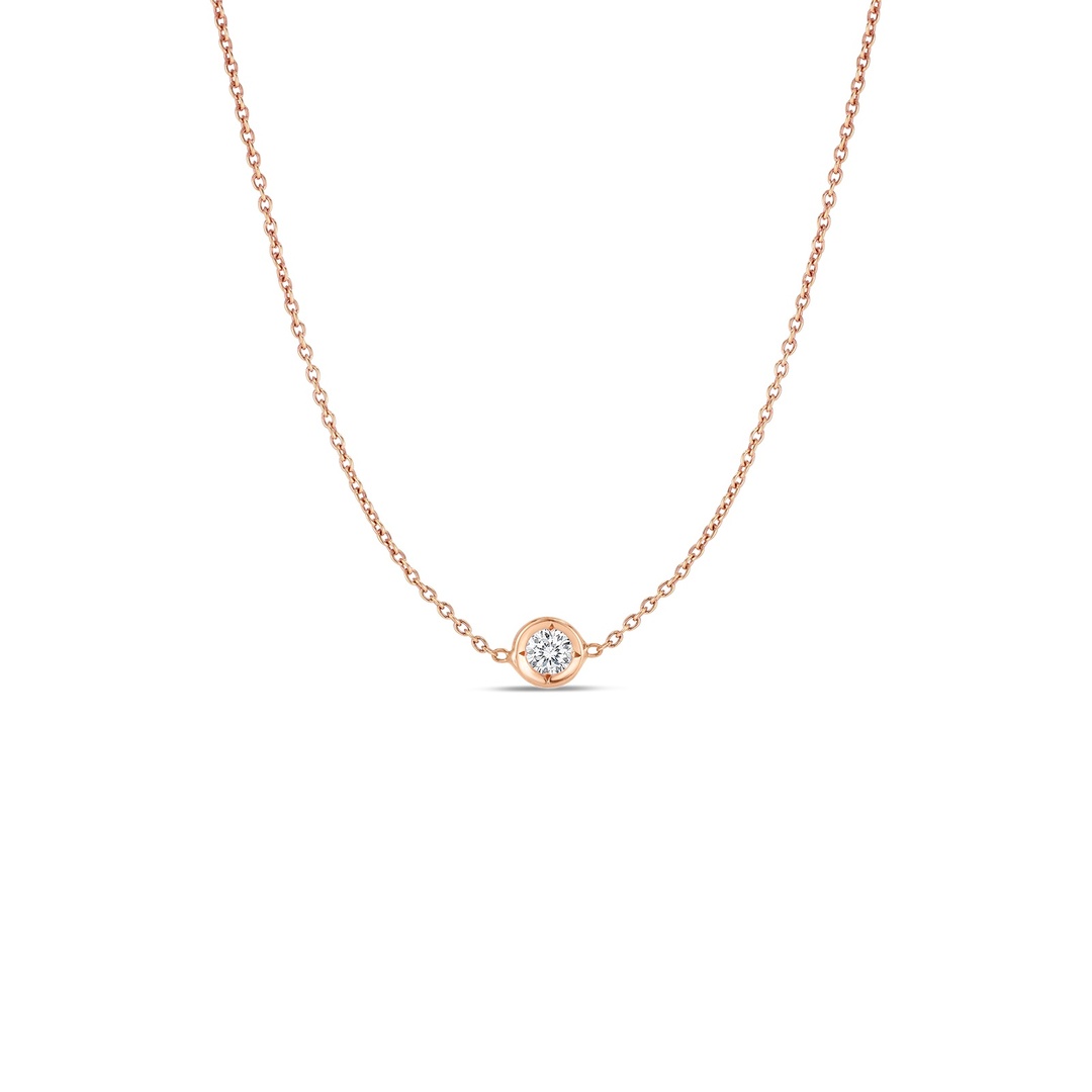 18K Rose Gold Diamond Necklace