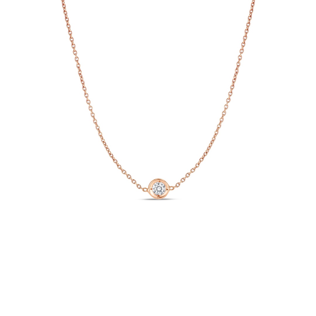 18K Rose Gold Diamond Necklace