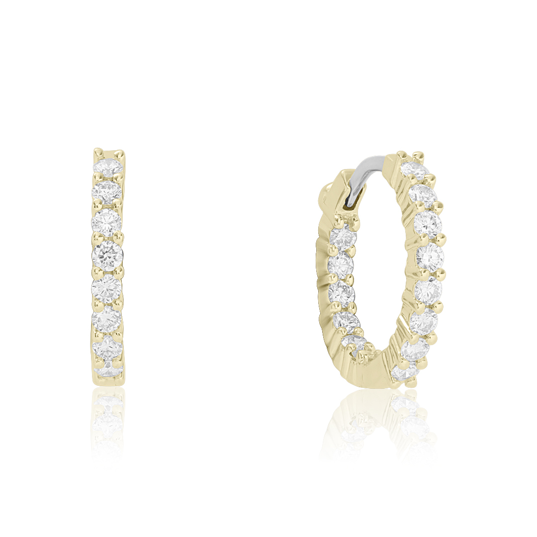 Roberto Coin 18K Yellow Gold Small Inside Out Hoop Earrings