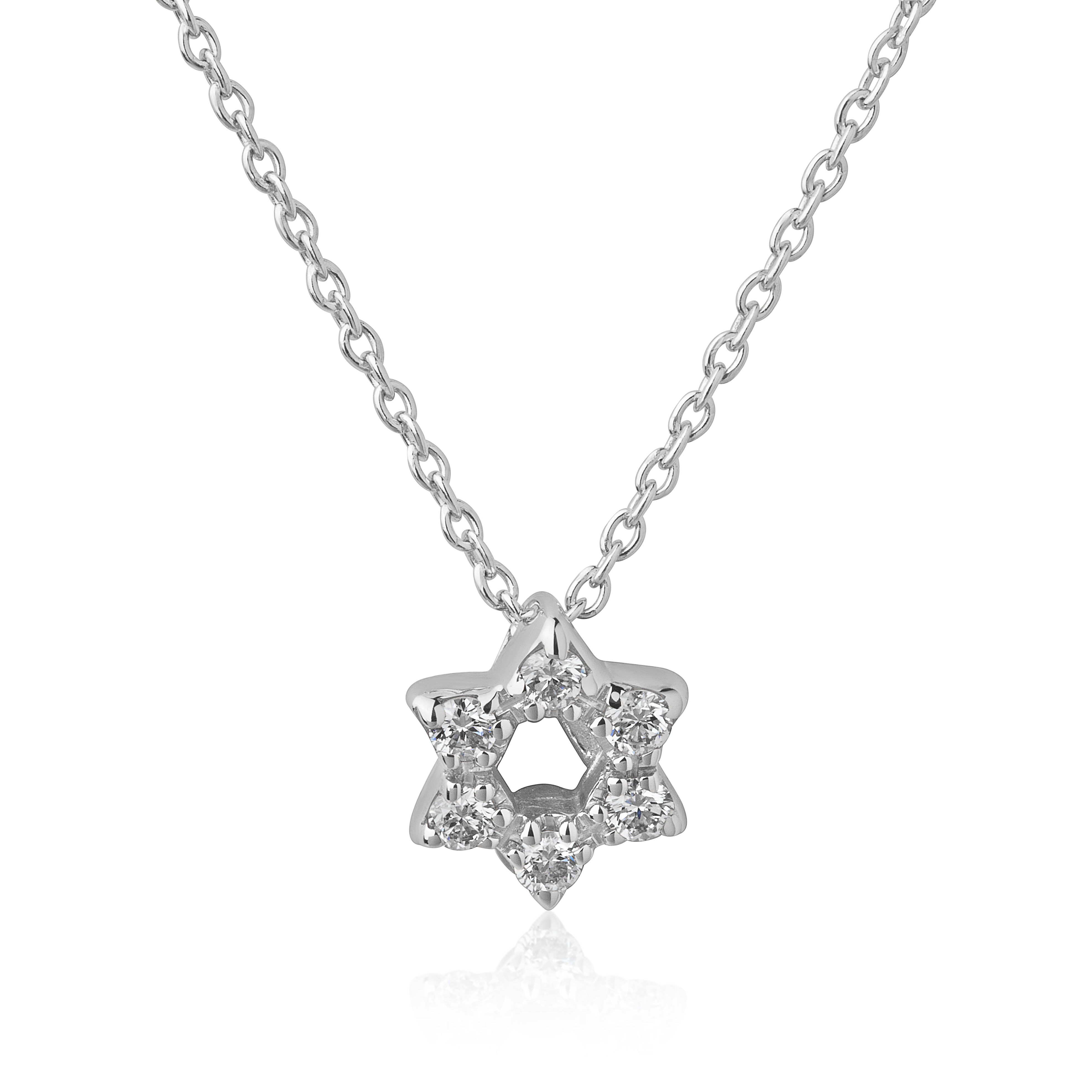 Roberto Coin 18K White Gold Tiny Treasures Diamond Star of David Pendant