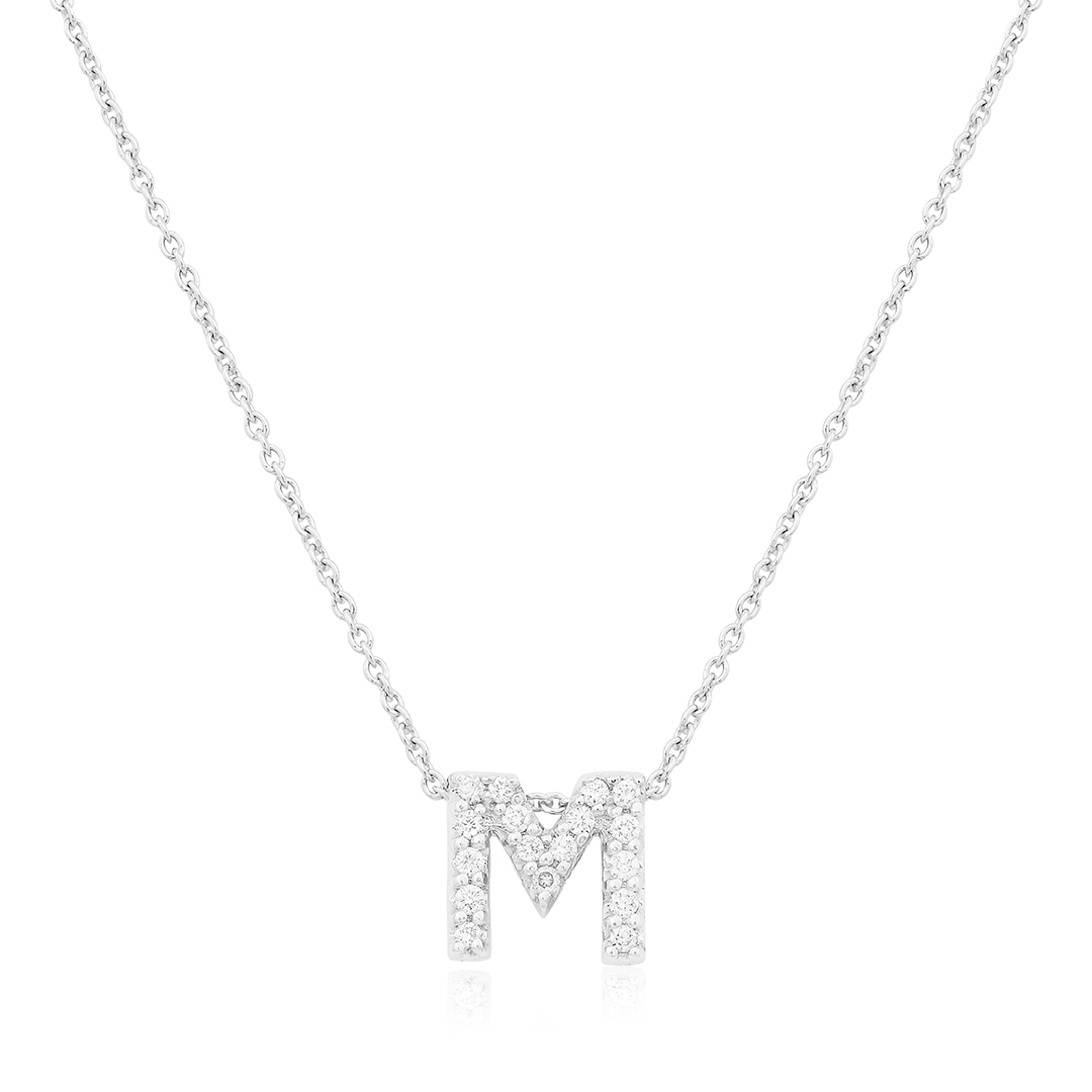 18K White Gold Love Letter Collection Diamond 