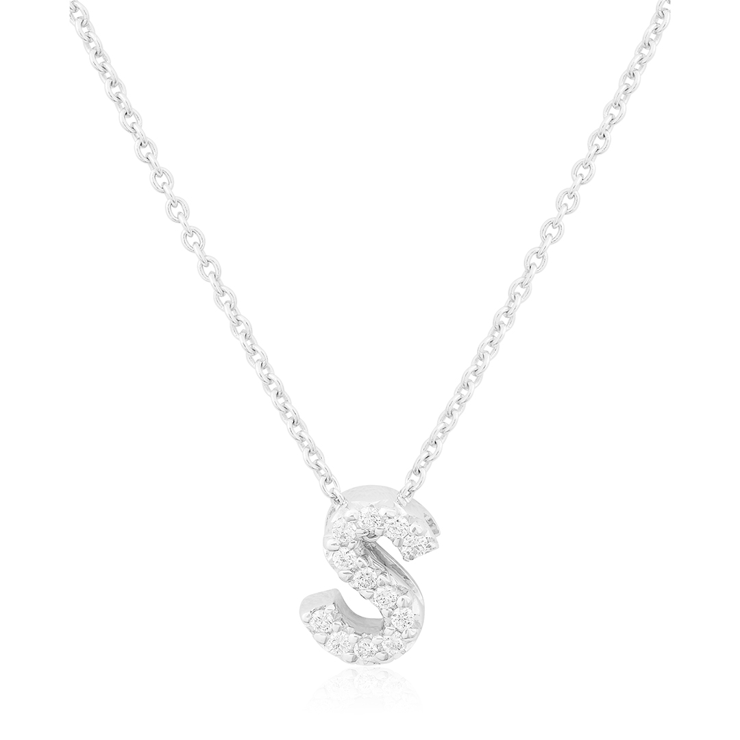 Roberto Coin 18K White Gold Love Letter Diamond S Pendant