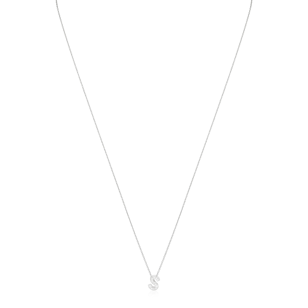 Roberto Coin 18K White Gold Love Letter Diamond 