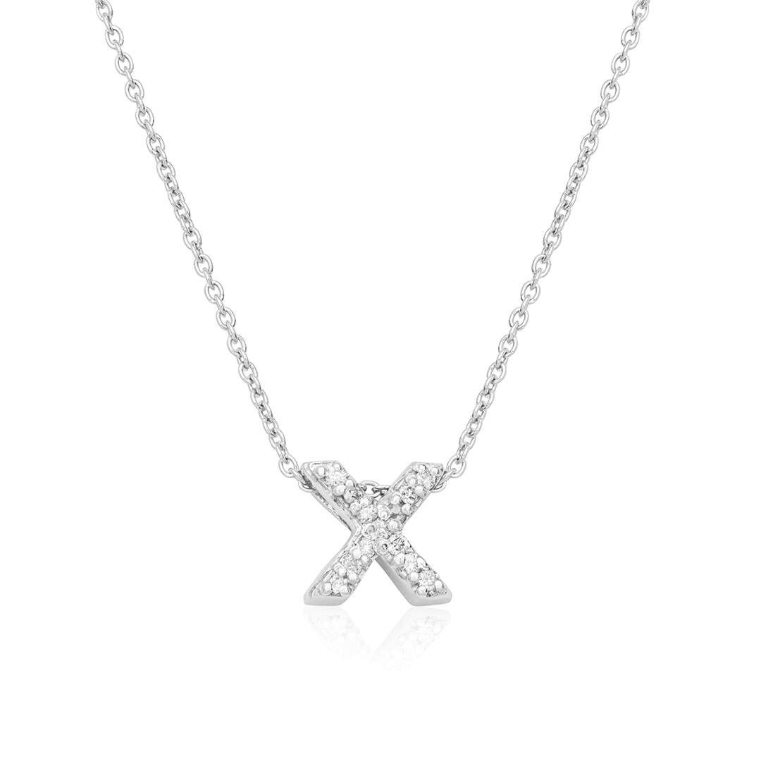 18K White Gold Love Letter Collection Diamond 