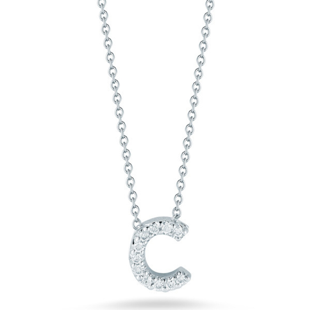 18K Yellow Gold Love Letter Collection Diamond C Initial Necklace