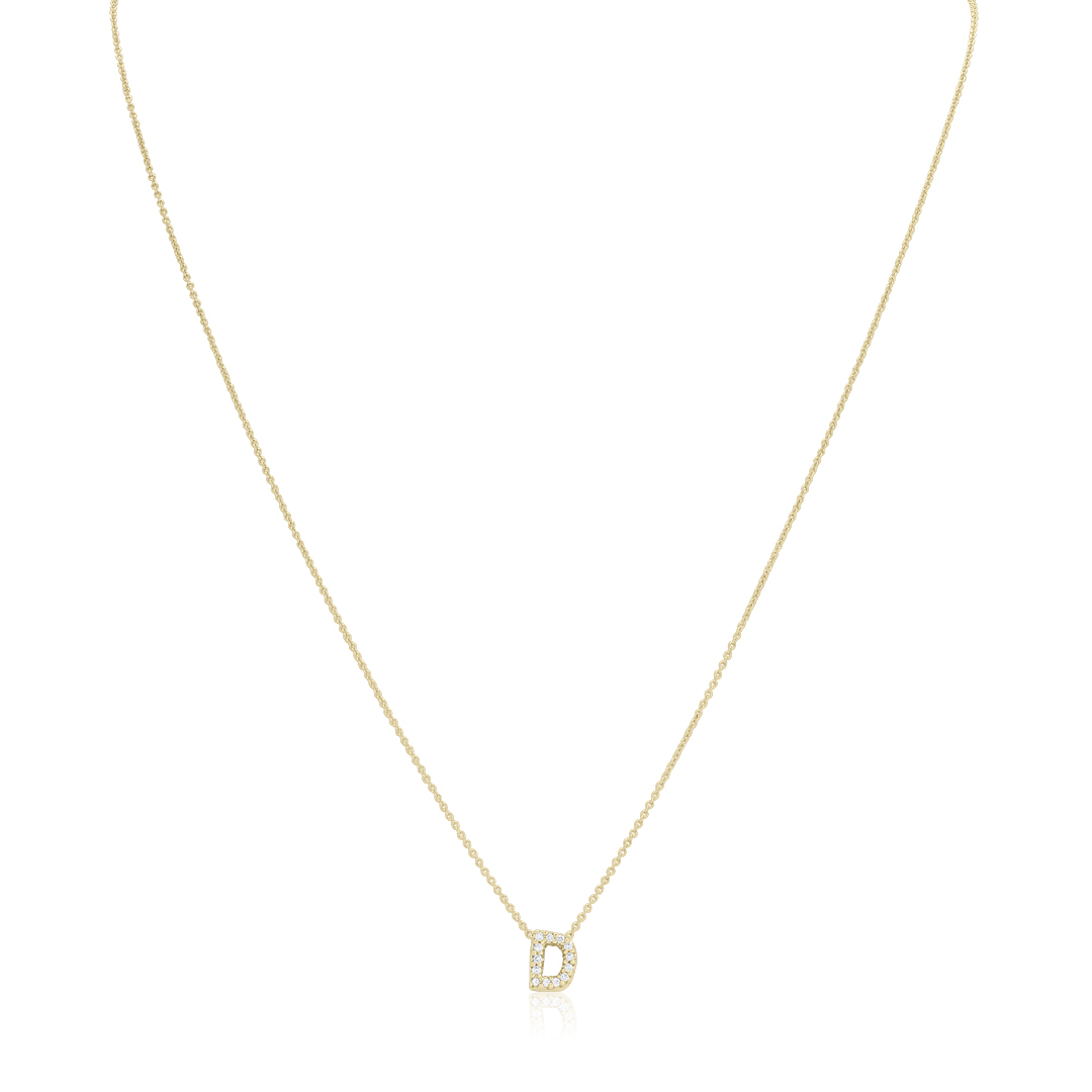 Roberto Coin 18K Yellow Gold Tiny Treasures Diamond "D" Pendant Necklace