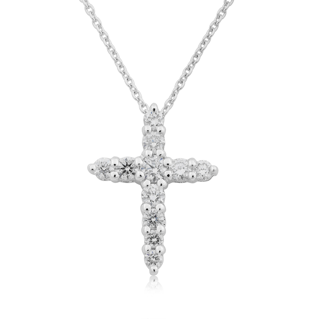 Roberto Coin 18K White Gold Diamond Cross Necklace