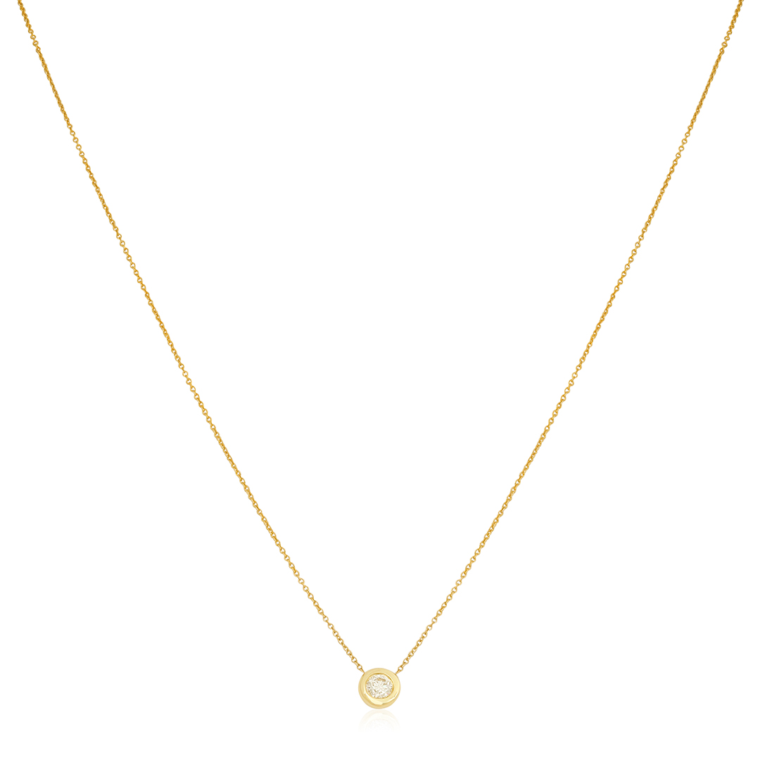 18K Yellow Gold and Diamond Necklace