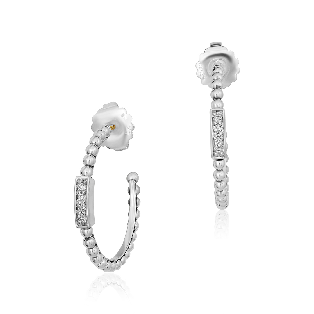 LAGOS Caviar Diamond Hoop Earrings