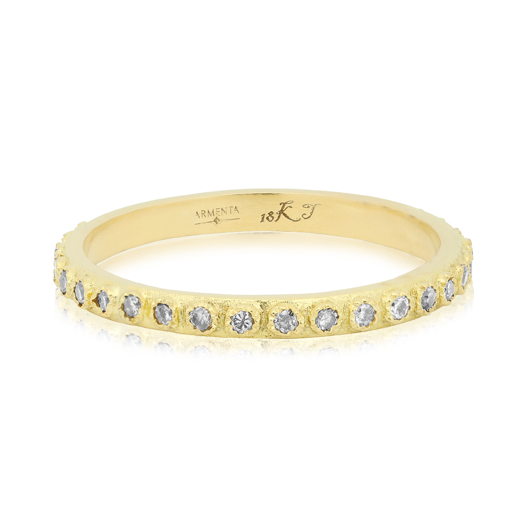 Armenta Old World Collection Yellow Gold Diamond Band itemprop=