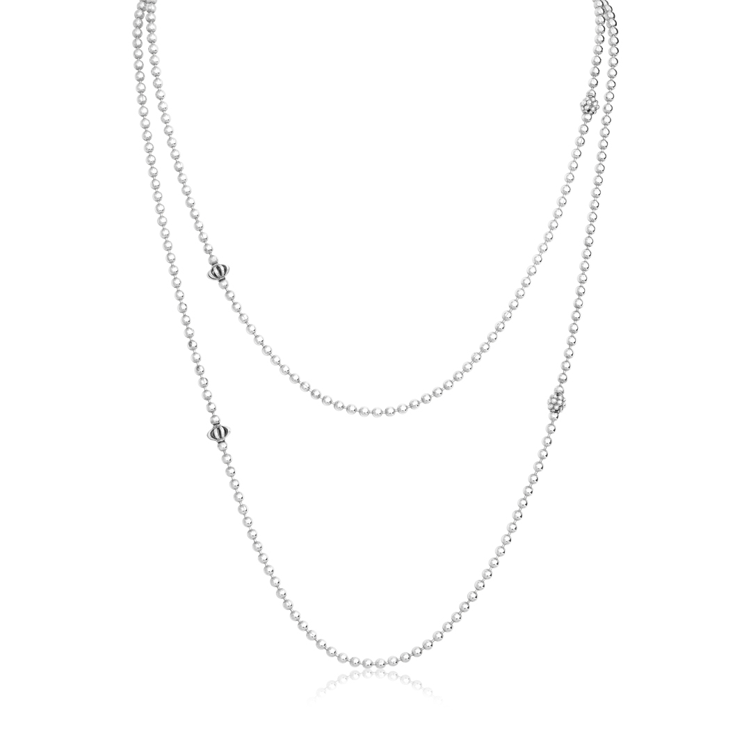 Sterling Silver Caviar Icon Collection Necklace - 04-81032-ML