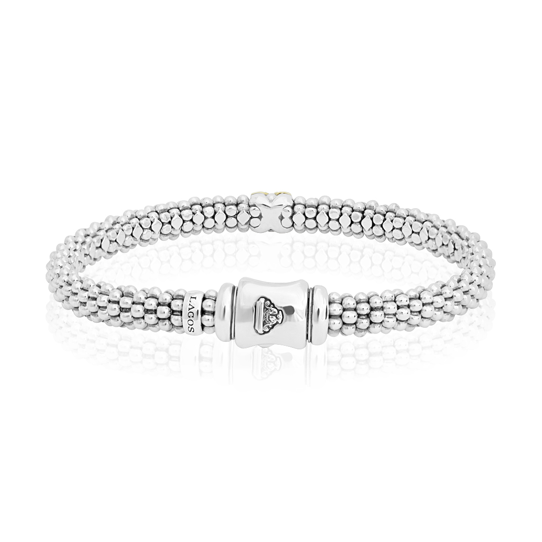 Sterling Silver and 18K Yellow Gold X Collection Diamond Bracelet