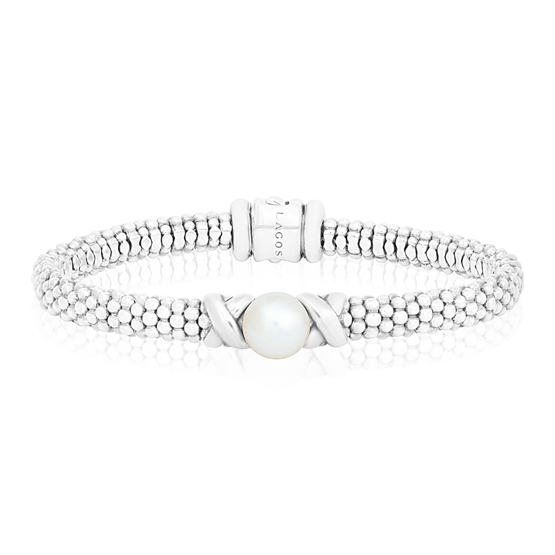 Sterling Silver Luna Collection Pearl Bracelet itemprop=