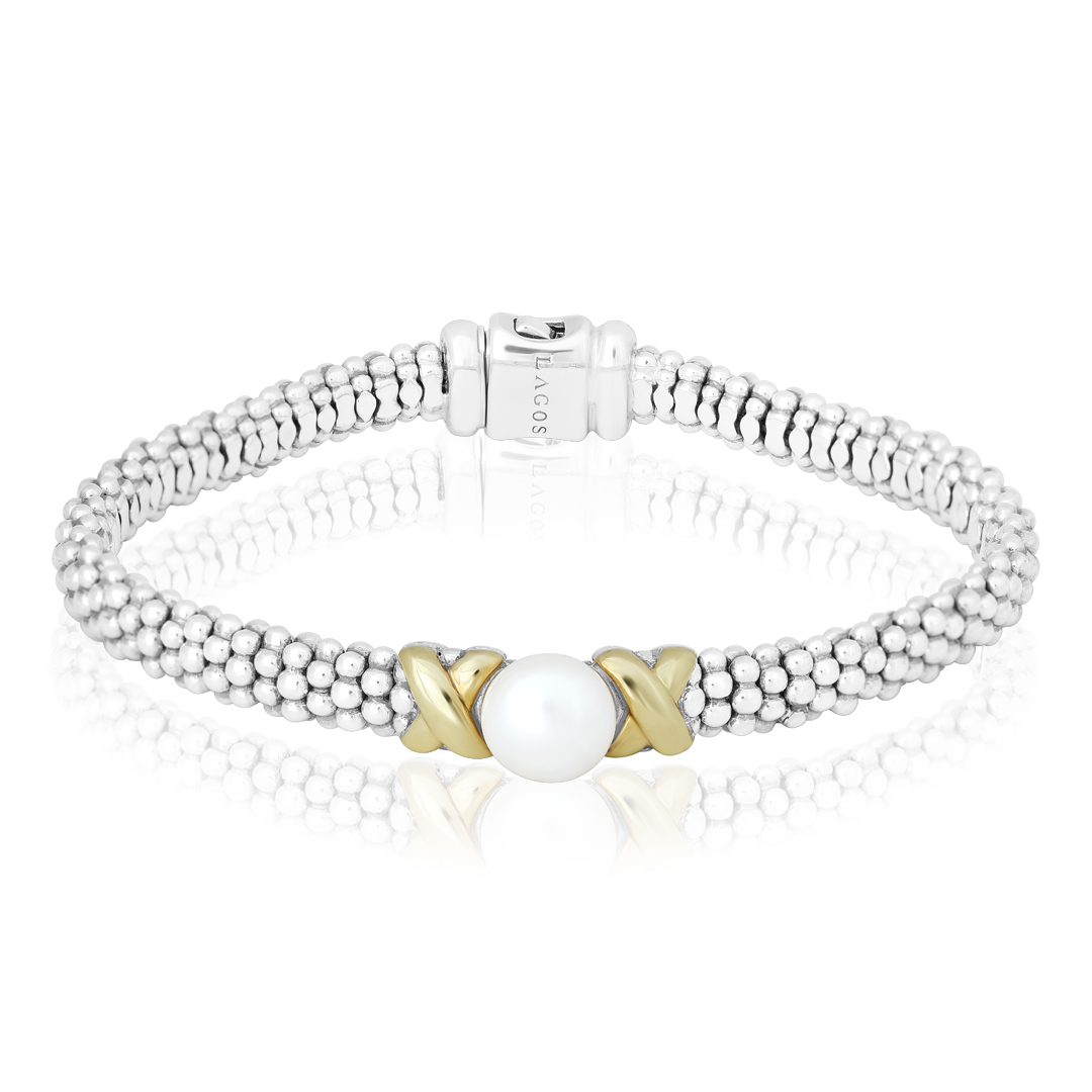 Caviar Luna Collection Bracelet with Pearls and 18K Yellow Gold