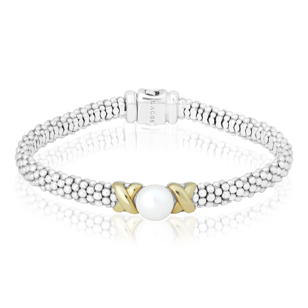 Caviar Luna Collection Bracelet with Pearls and 18K Yellow Gold itemprop=