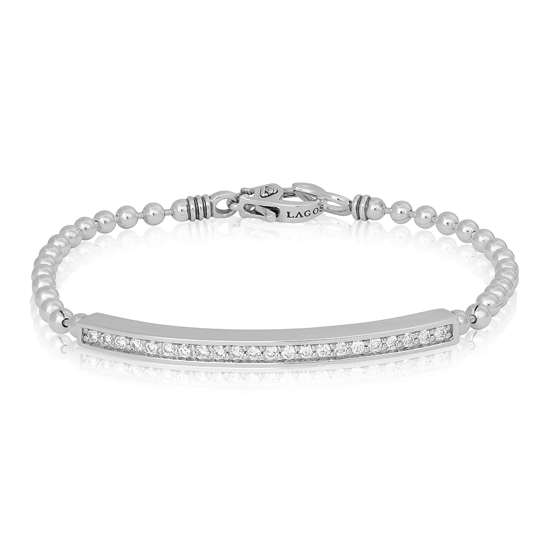 LAGOS Sterling Silver and Diamond Bar Bracelet itemprop=