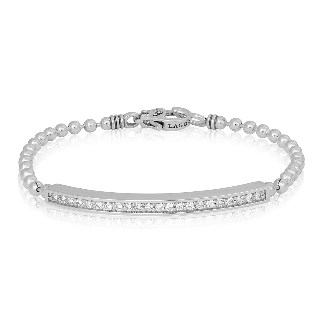 LAGOS Sterling Silver and Diamond Bar Bracelet