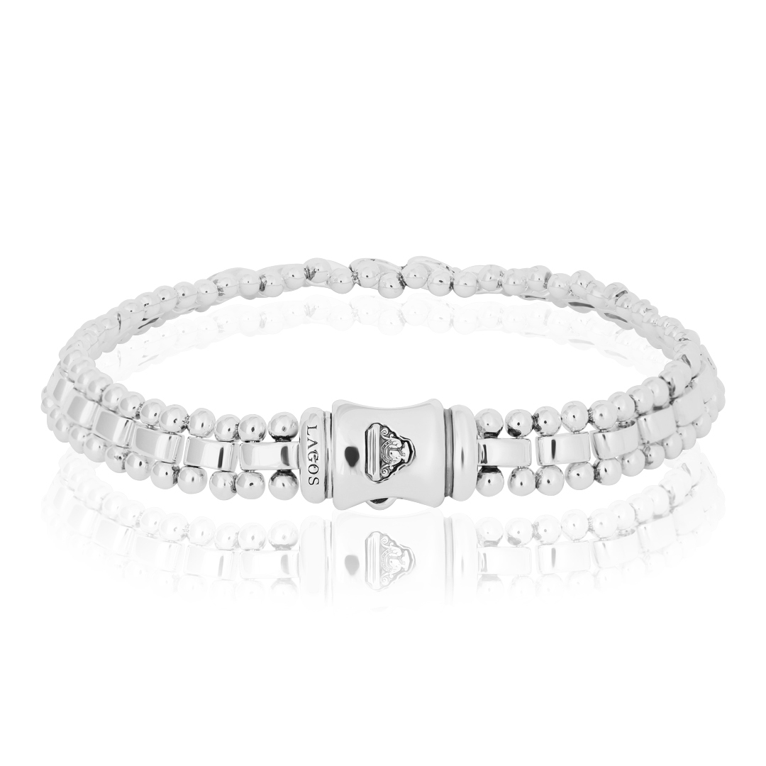 Sterling Silver Caviar Spark Collection Link Bracelet