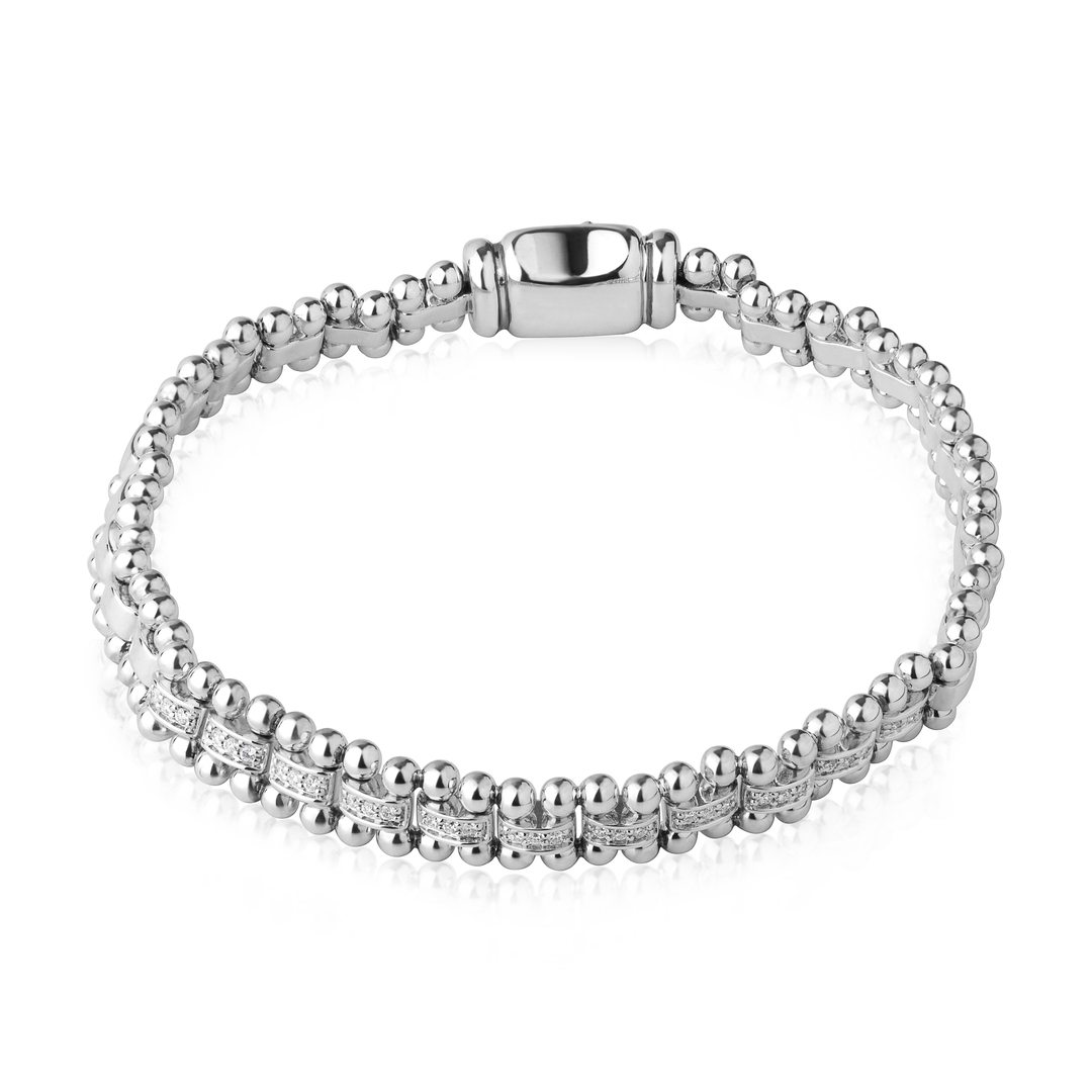 Sterling Silver Caviar Spark Collection Link Bracelet itemprop=