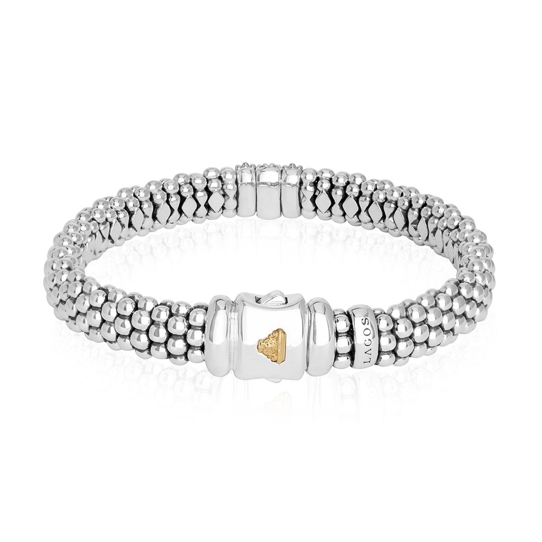 Cavier 18K Yellow Gold  Sterling Silver Diamond Bracelet