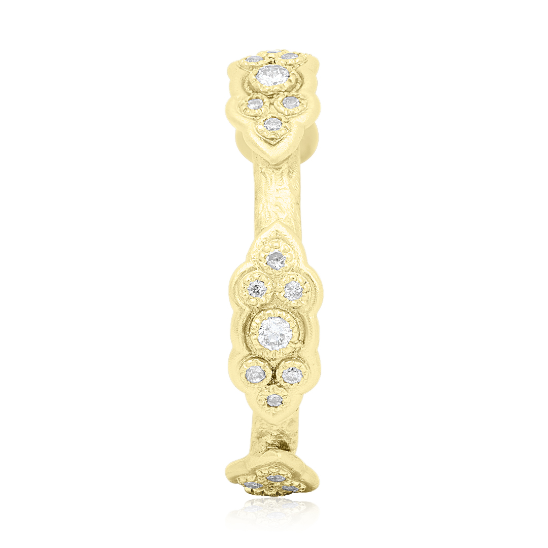 Armenta 18K Yellow Gold Old World Collection Yellow Gold Band With Diamonds