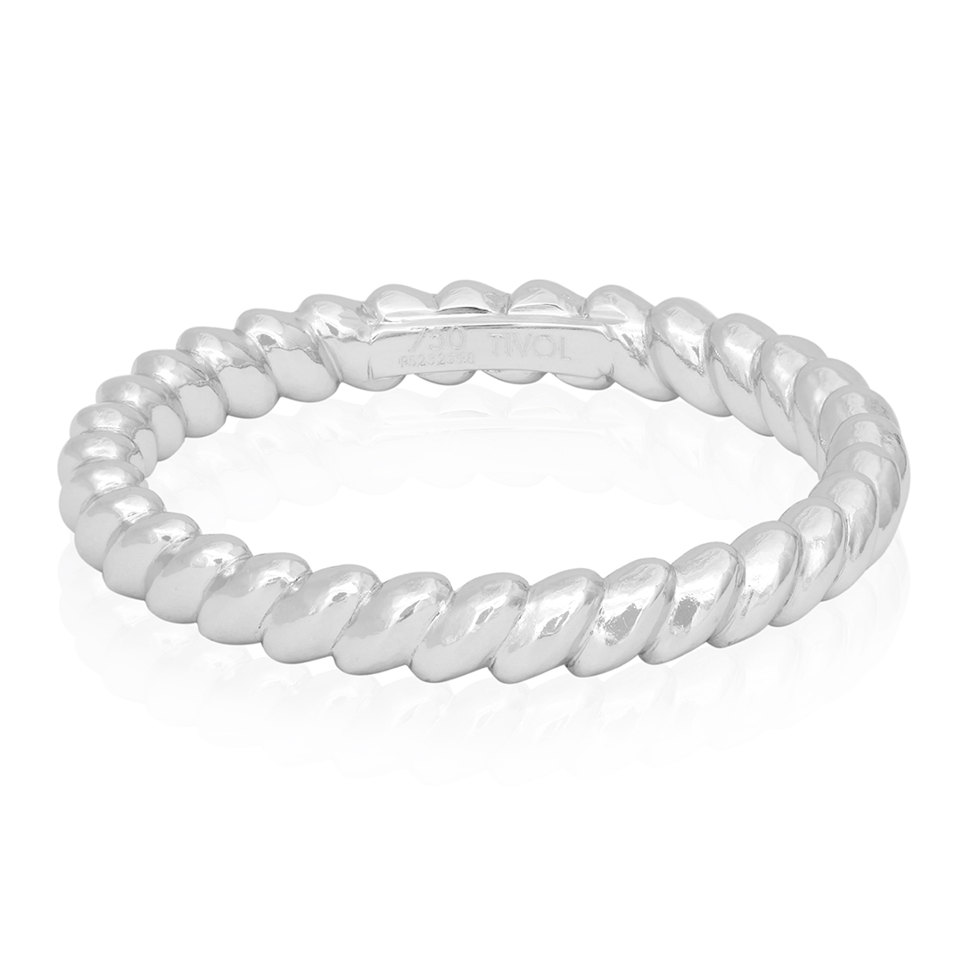 18K White Gold Rope Design Men