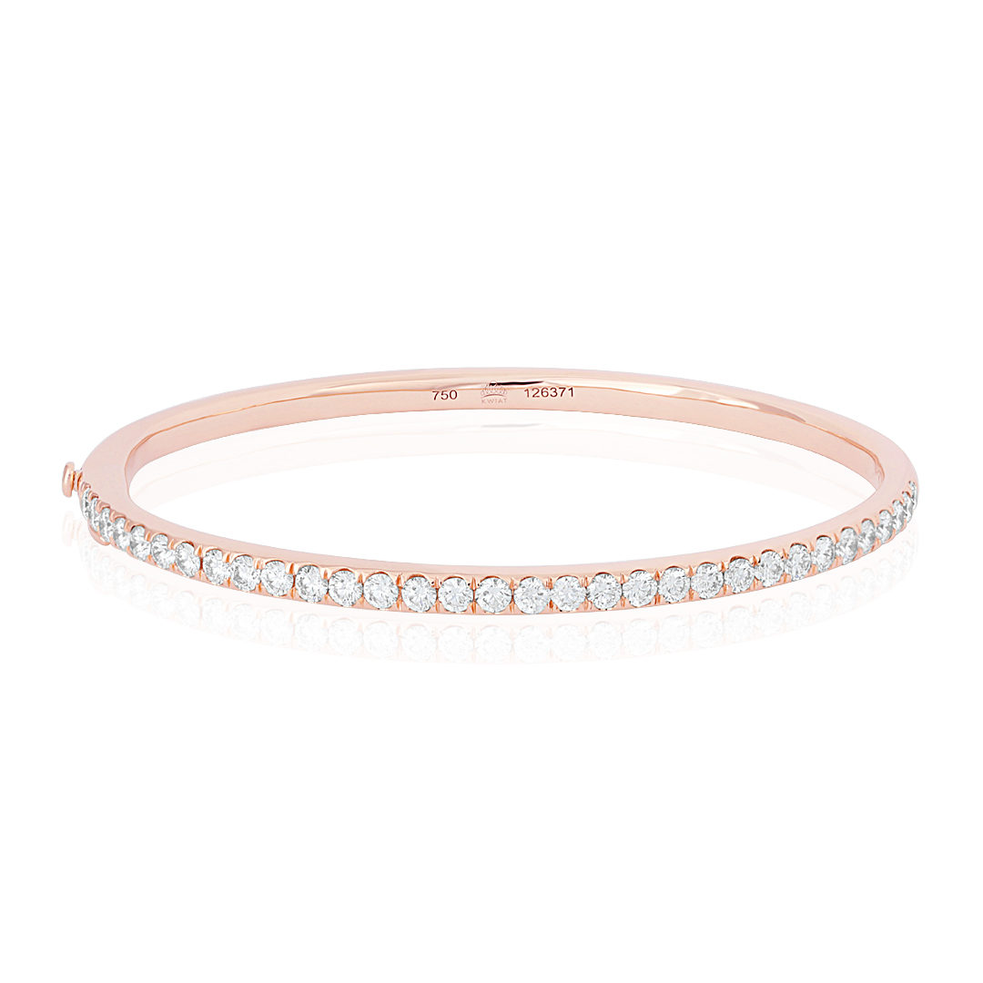18K Rose Gold Stackable Collection Diamond Bangle itemprop=
