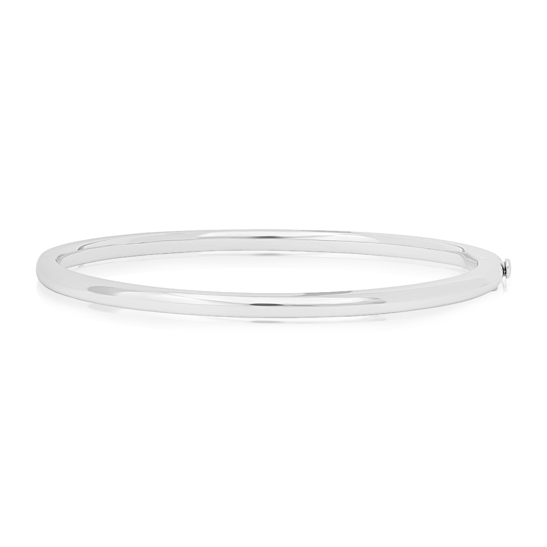 18K White Gold Stackable Collection Diamond Bangle