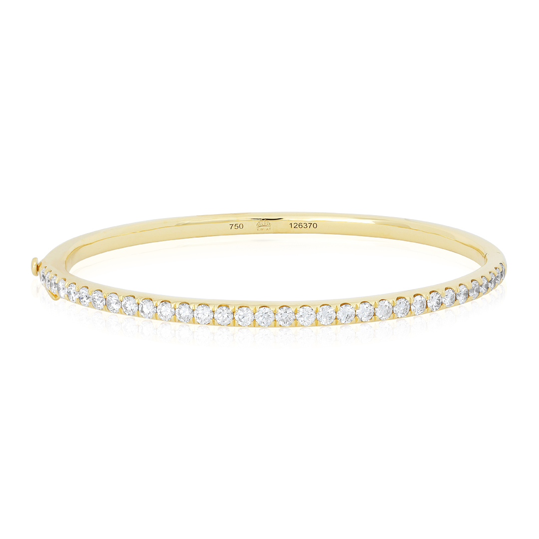 18K Yellow Gold Stackable Collection Diamond Bangle itemprop=