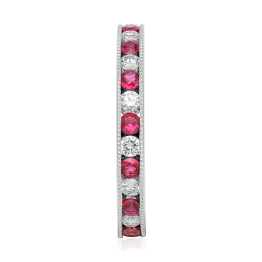 Platinum Ruby and Diamond Eternity Band