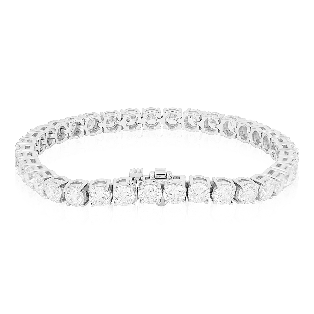 TIVOL White Gold and Diamonds Straight Line Bracelet