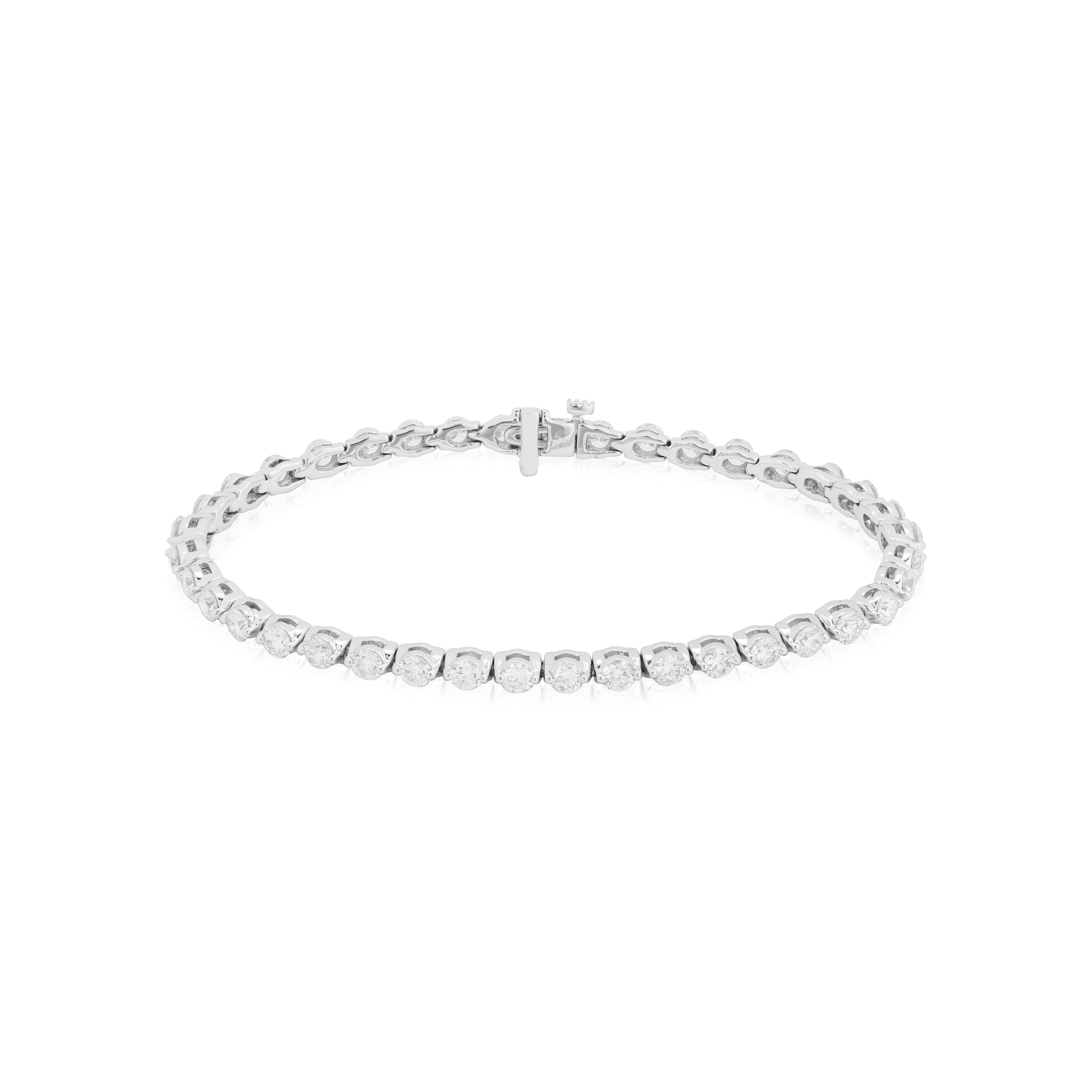 18k White Gold and Diamond Tennis Bracelet itemprop=