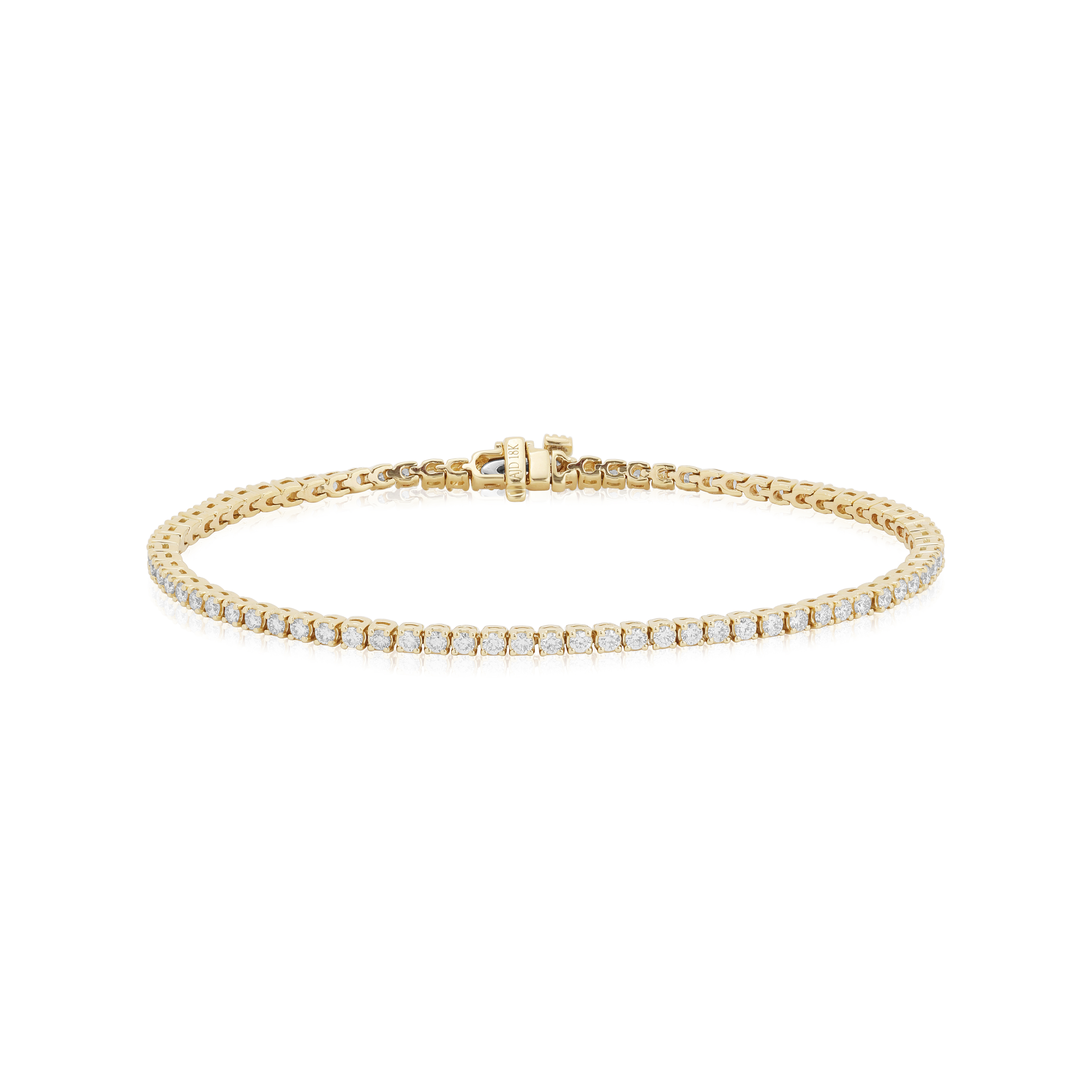 18k Yellow Gold and Diamond Straight Line Tennis B