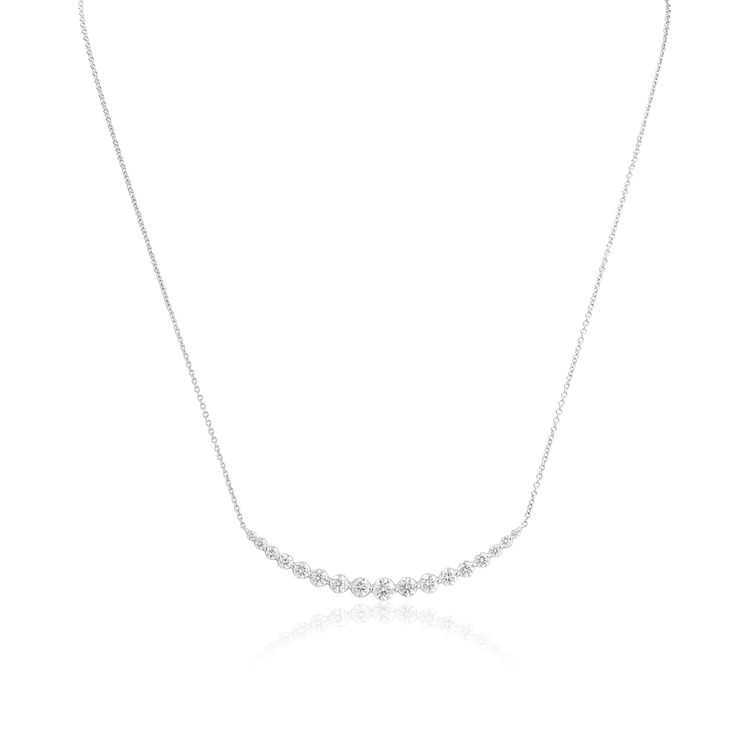 18K White Gold Diamond Necklace itemprop=
